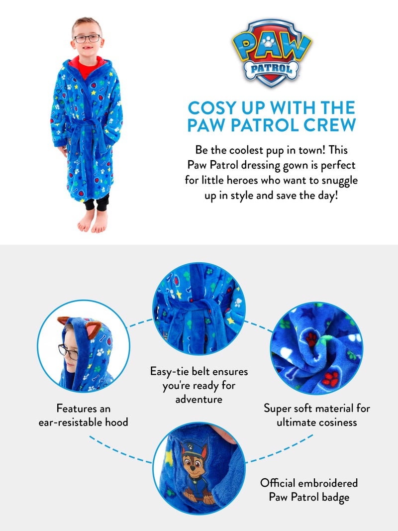 Paw Patrol Robe | Chase Kids Robes | Fleece Boys Bathrobe Size 3T Blue - Image 4